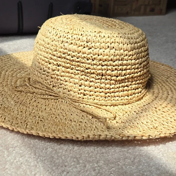 Straw Wide-Brim Sun Hat - Natural - Picture 2 of 3